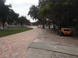 The new pedestrian walkway.